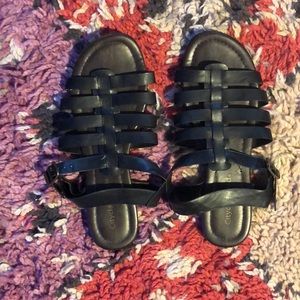 Strapped black vintage looking sandal